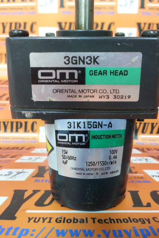 ORIENTAL 3IK15GNA INDUCTION MOTOR / 3GN3K GEAR HEAD PLC DCS SERVO Control MOTOR POWER SUPPLY